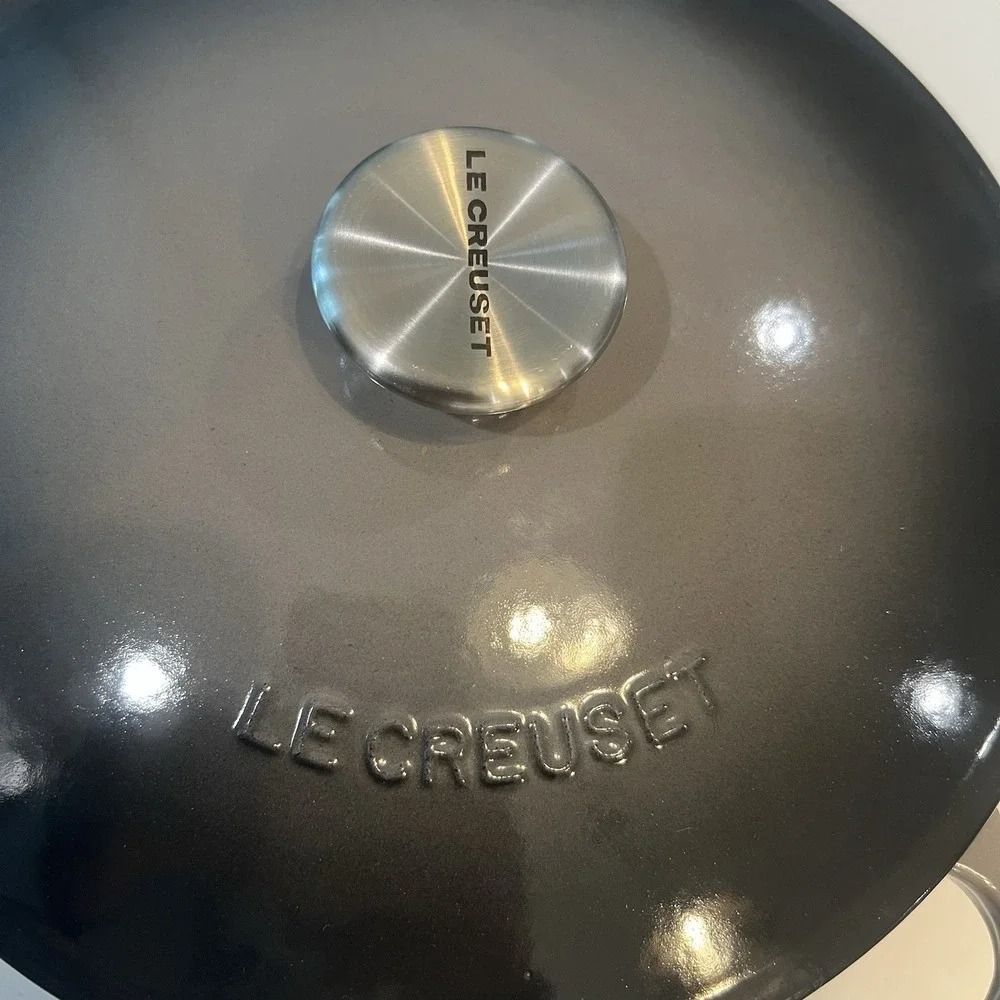 Le Creuset Signature 3.5‎ Qt Cast Iron Braiser #24 Oyster Flint Gray NIB NOS